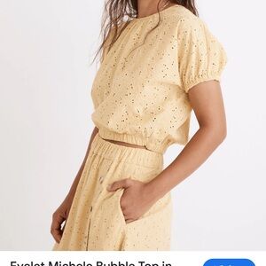 Madewell Eyelet Michele Bubble Top